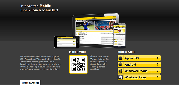 Der Willkommensbonus von Interwetten kann auch mobil aktiviert und in Echtgeld umgesetzt werden (Quelle: Interwetten)