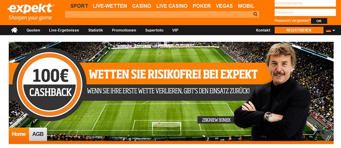 Ein besonders hohes Gewinnlimit bietet Expekt (Quelle: Expekt)