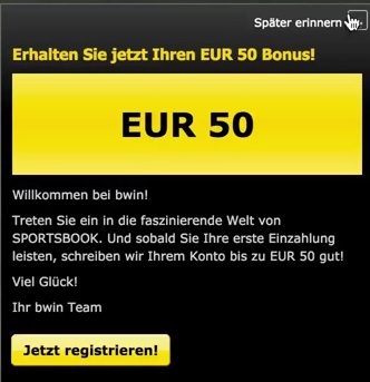 Bis zu 50 Euro erhalten Neukunden bei bwin als Bonus (Quelle: bwin)