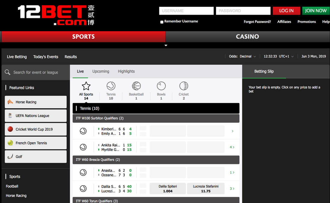 12Bet Wettangebot