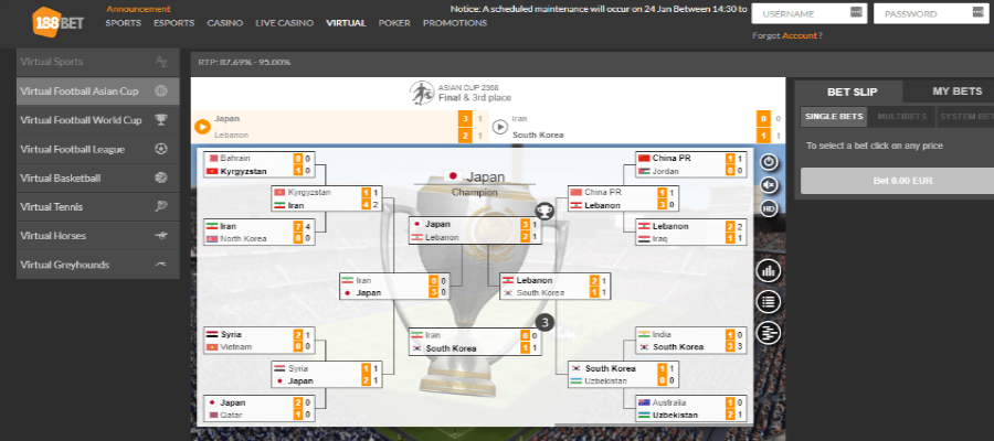 188bet virtual sports bet