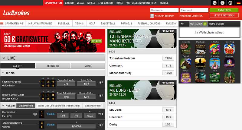 Das Wettangebot von Ladbrokes ist gut (Quelle: Ladbrokes)