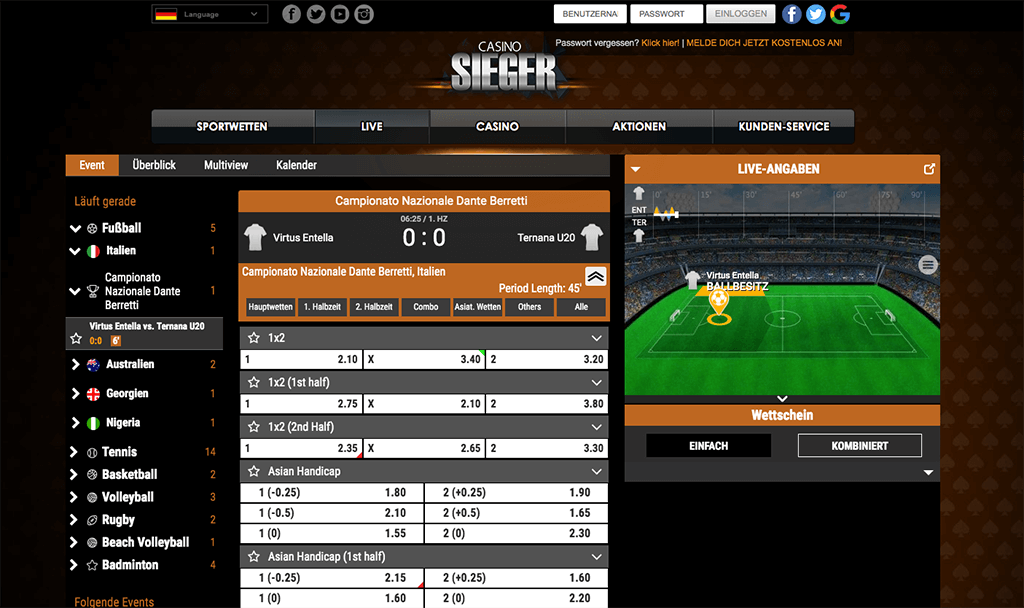 Casino Sieger Sportwetten Erfahrungsbericht – Live Wetten