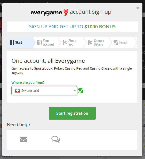 Everygame Registrierung