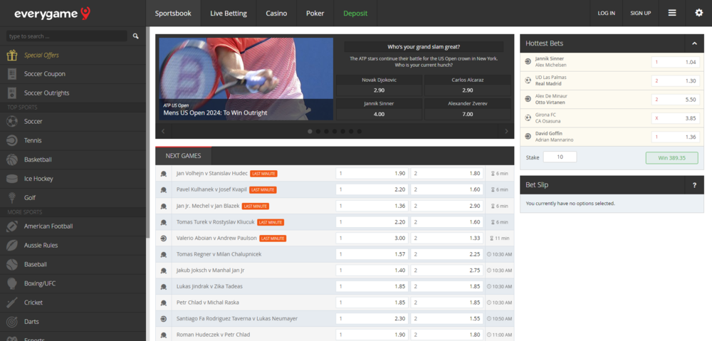 Everygame Homepage