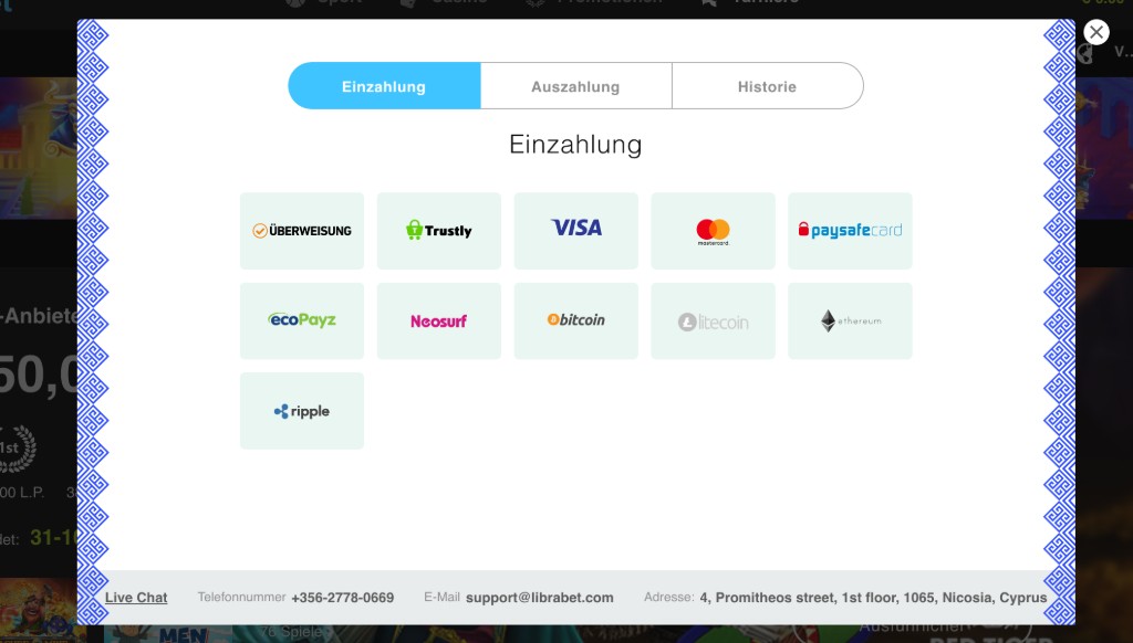 Librabet Sportwetten Erfahrungen – Einzahlungen und Auszahlungen