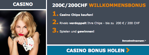 Für Casino-Kunden steht bei Rivalo ein eigener Bonus bereit (Quelle: Rivalo)