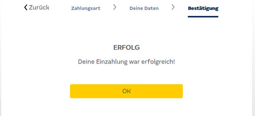 Einzahlung bei XTiP