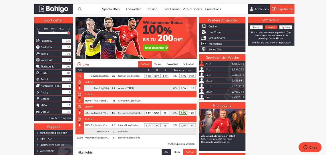 Bahigo Sportwetten Erfahrung – Wettangebot