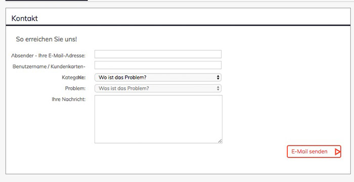 Kundenservice über Kontaktformular