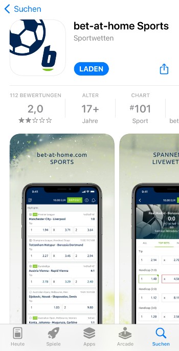 Die bet-at-home-App im App Store