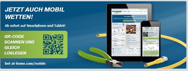 Die mobile Webseite von bet-at-home.com ähnelt dem klassischen Webseiten-Angebot (Quelle: bet-at-home.com)