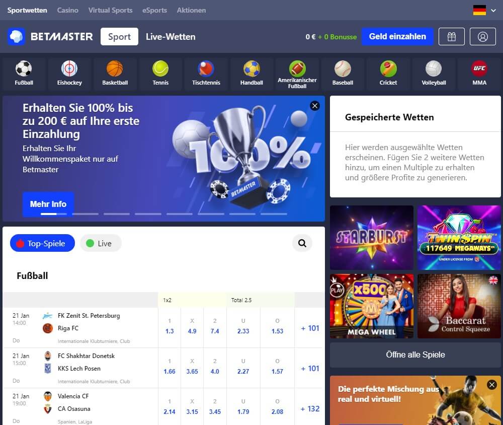 Betmaster Sportwetten Erfahrungen – Design