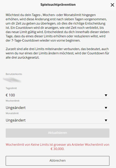 Spielsuchtprävention bei Betway