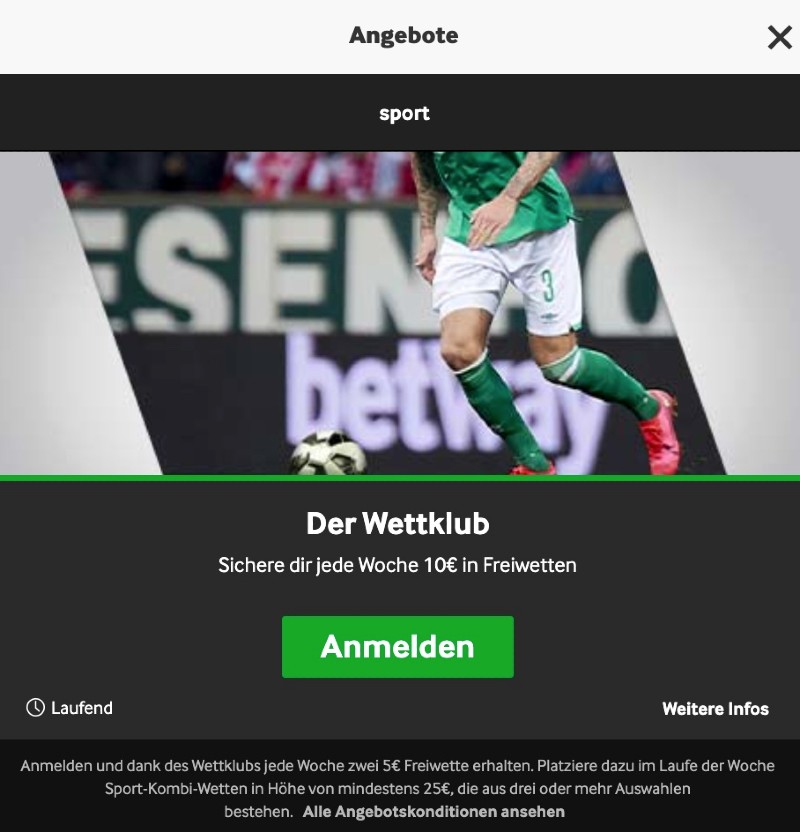 Der Wettklub von betway