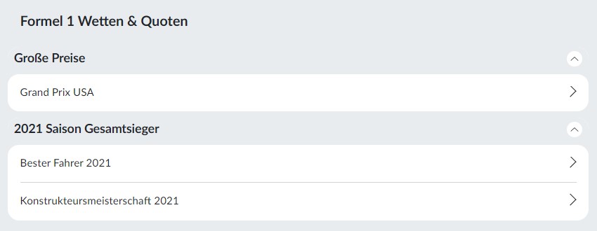 Formel 1 Wetten bei BildBet