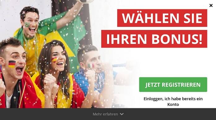 Everygames verschiedene Boni zur Auswahl