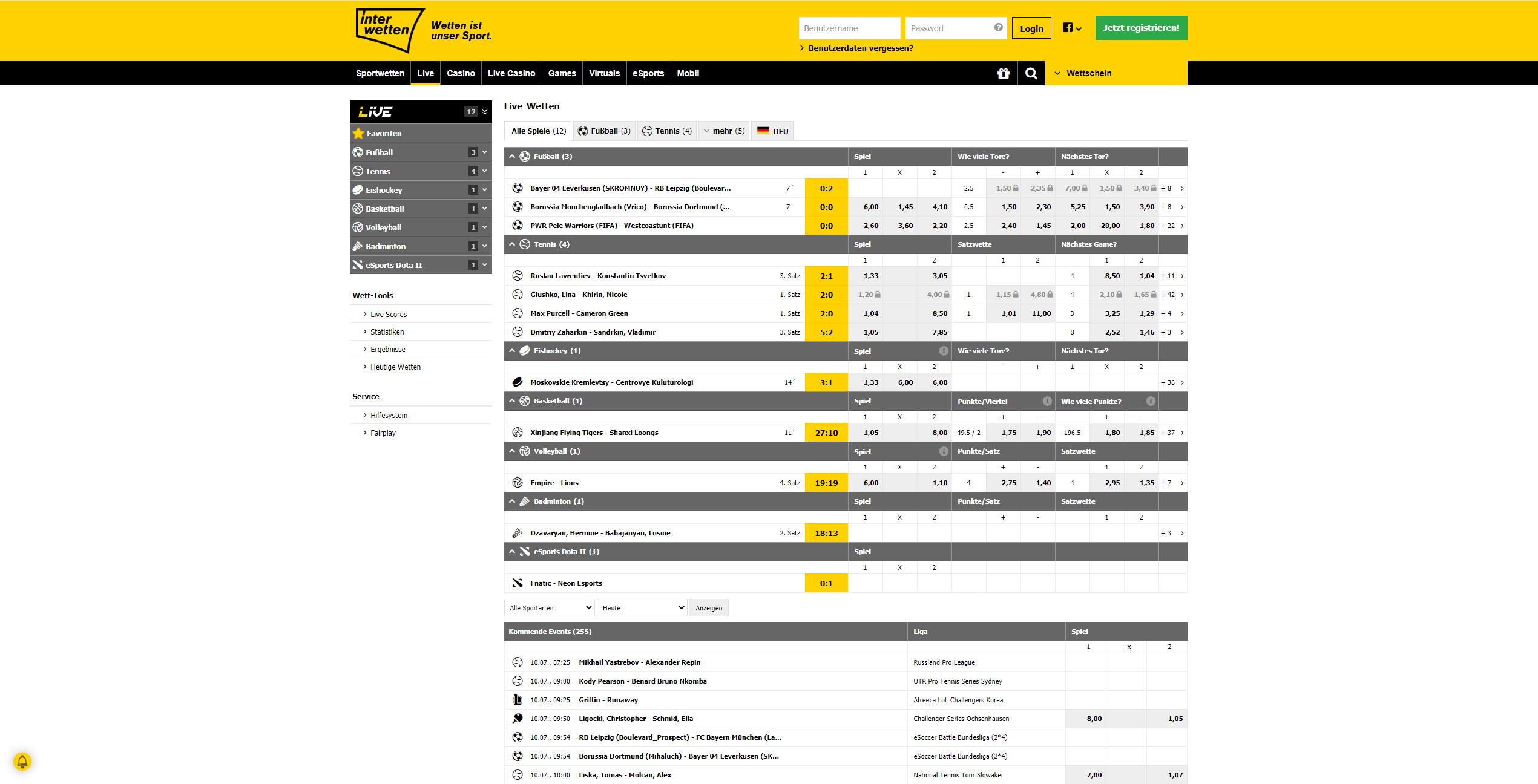 interwetten live