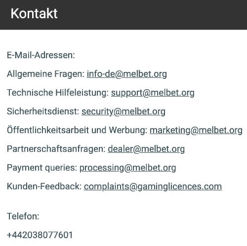 MelBet Sportwetten Erfahrungen – Kundenservice