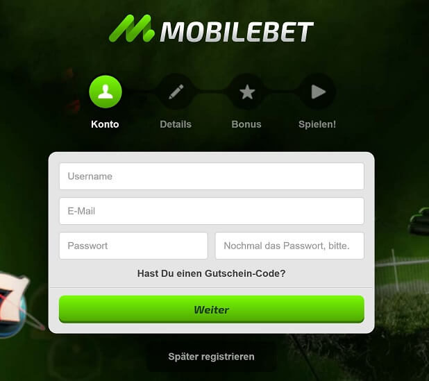 Mobilebet Bonus Registrierung