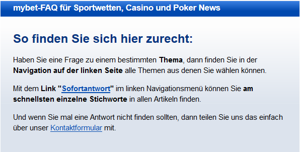 Auch mobil steht der mybet Kundenservice zur Seite.