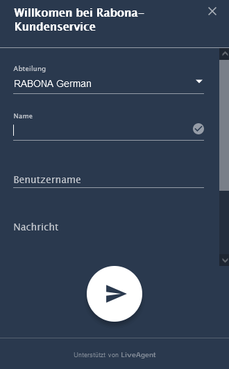 Live-Chat von Rabona