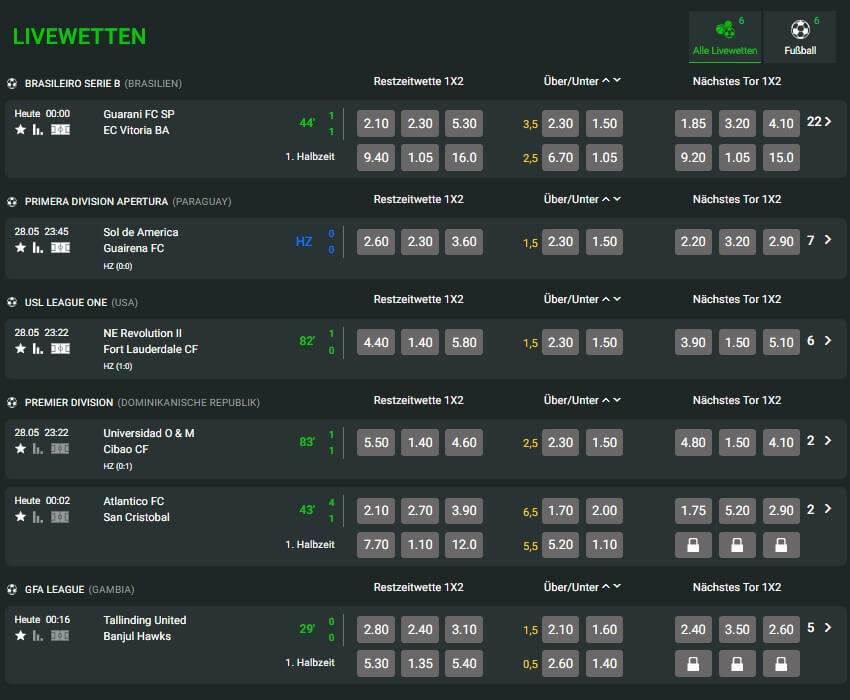 Livewetten von Tipster