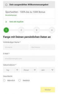 Unibet Bonus Registrierung