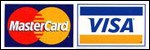 Logos der Mastercard und Visa